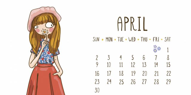 Woman giving side-eye to April calendar.