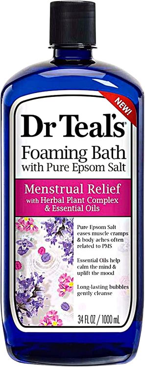 Dr. Teal's foaming bath for endometriosis pain relief.