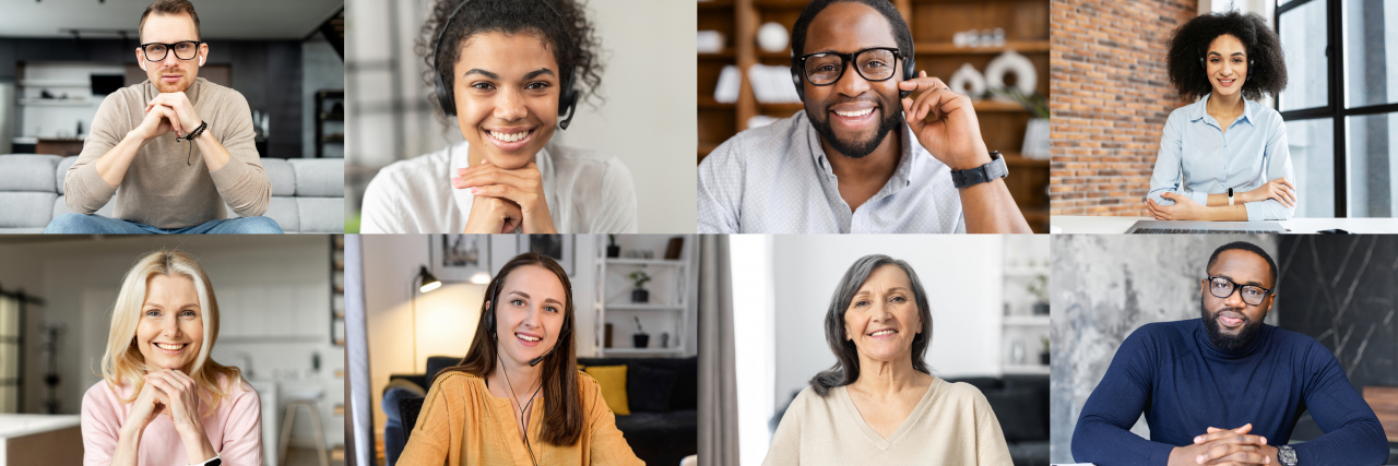 Autistic People Answer 15 Questions About Autism Group of diverse people on video chat.