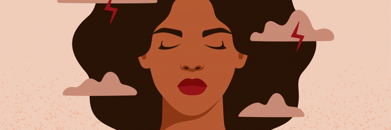 We Need to Remember Feelings Aren't Facts With Emotional Validation African American woman feels anxiety and emotional stress. Depressed black girl experiences mental health issues. Concept of psychological problem. Vector illustration.