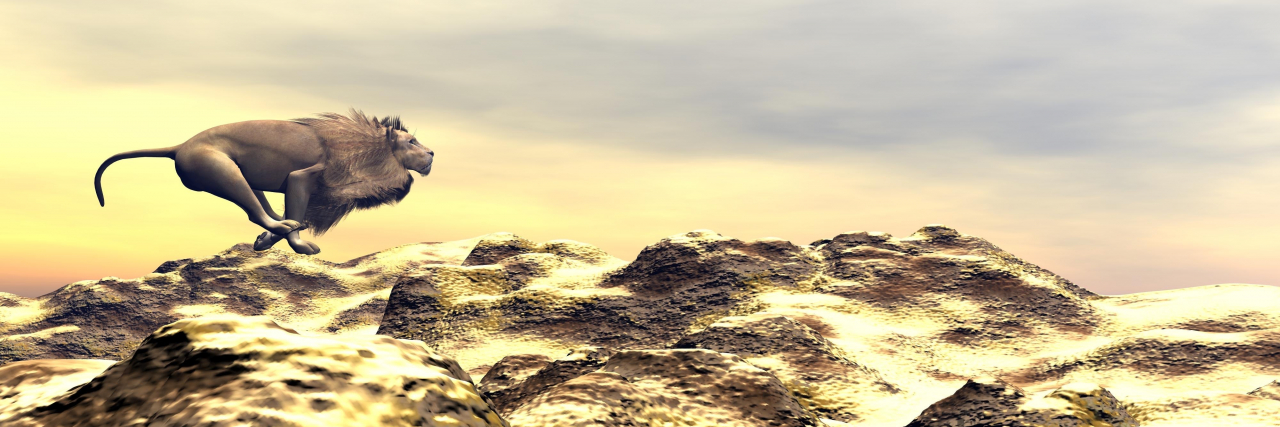 Poem: The Lion of Trauma – How Can It Be Tamed? A lion running through desert