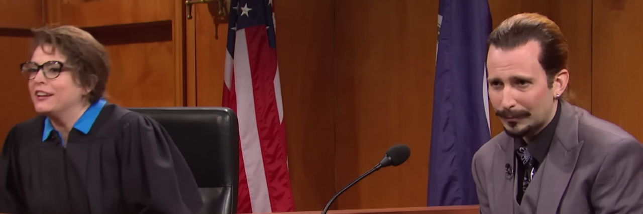 How SNL's Amber Heard and Johnny Depp Skit Harms Abuse Survivors A screenshot of the Saturday Night Live cast in a skit that's making fun of Johnny Depp and Amber Heard