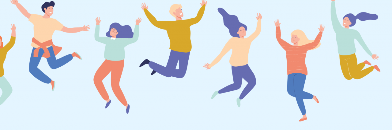 How to Actually Start Exercising When You Have a Chronic Illness Drawing of people exercising