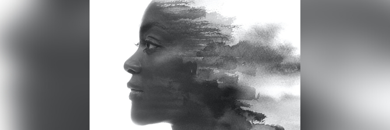How to Self-Mother When You Dread Mother's Day From Trauma Paintography portrait of Black woman combined with paint strokes