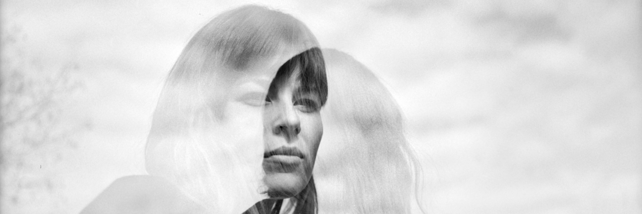 Grieving My Former Self in Life With Parkinson's Disease Double exposure black and while image of woman and faded image of her.