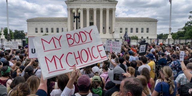 Abortion rights protest at the Supreme Court.