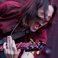 photo of Altar Bridge frontman, lead vocalist, and guitarist Myles Kennedy at a concert in Germany