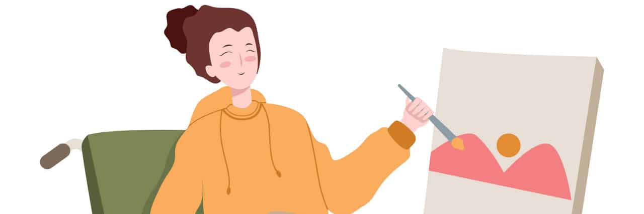 When I Met a Mental Health Provider With a Physical Disability Woman in wheelchair painting