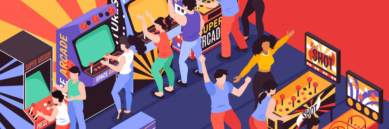 'Spoon Theory' Doesn't Quite Work for You? Try the 'Arcade Theory.' Drawing of a game arcade