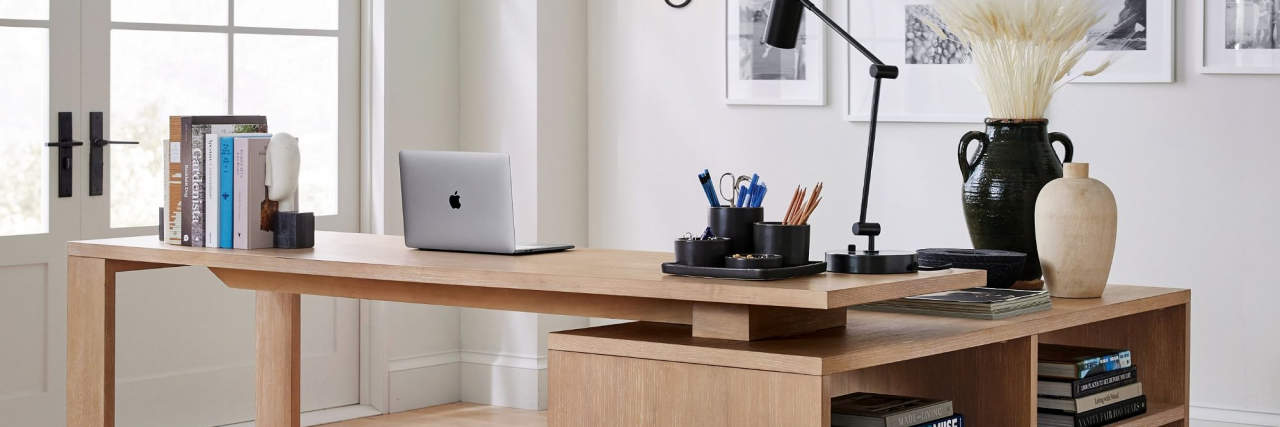 Pottery Barn wheelchair accessible desk.