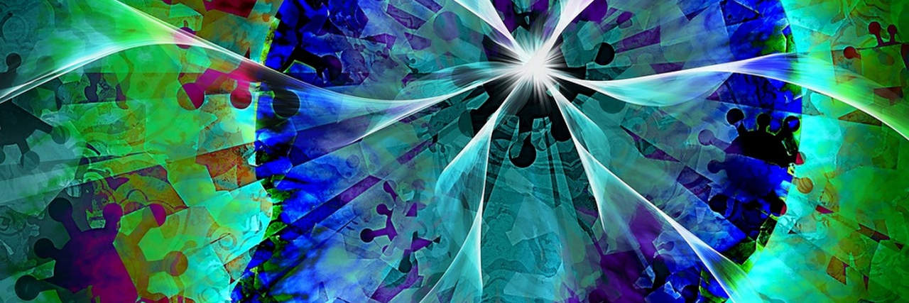 With Mental Health Concerns Often Ignored, Covid Long-Haulers Band Together for Research, Support blue and green illustration of unspecified brain activity