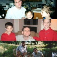 Photos of the contributor with his father and brother