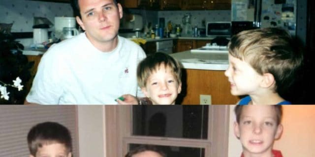 Photos of the contributor with his father and brother
