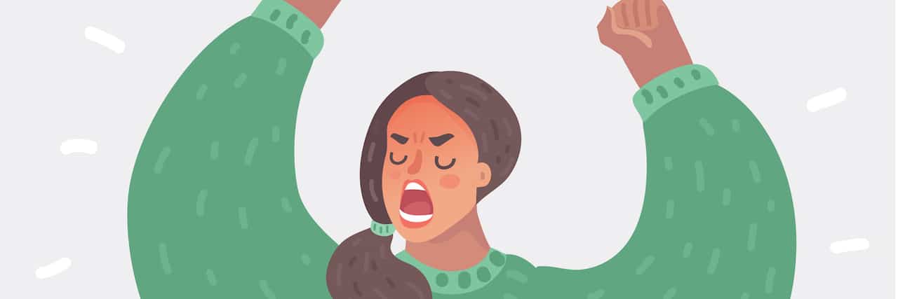 My Anger at Being Denied Medical Treatment Because of My Gender Illustration of woman with her hands up