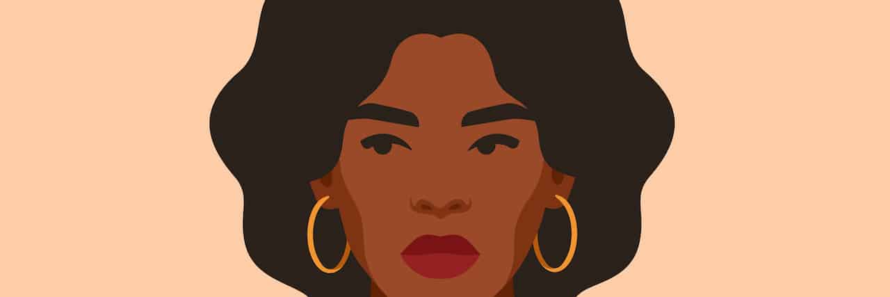 What It's Like Being a Black Woman With Anxiety Illustration of Black woman looking serious