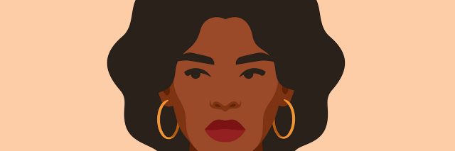 Illustration of Black woman looking serious