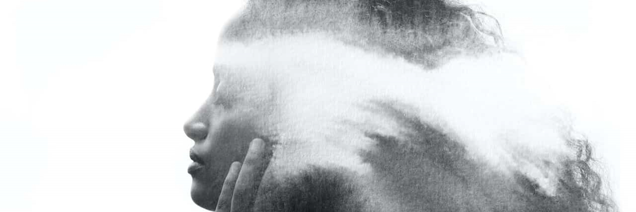 'I Did Not See Myself in the DSM-V:' What We Lose When Our Systems Lack Cultural Context Paintography portrait of Black woman with eyes closed and clouds/fog drifting over her hair