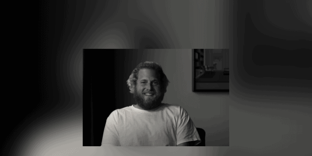 Black and white image of Jonah Hill from documentary "Stutz"