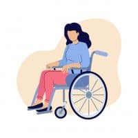 Illustration of woman sitting in a wheelchair