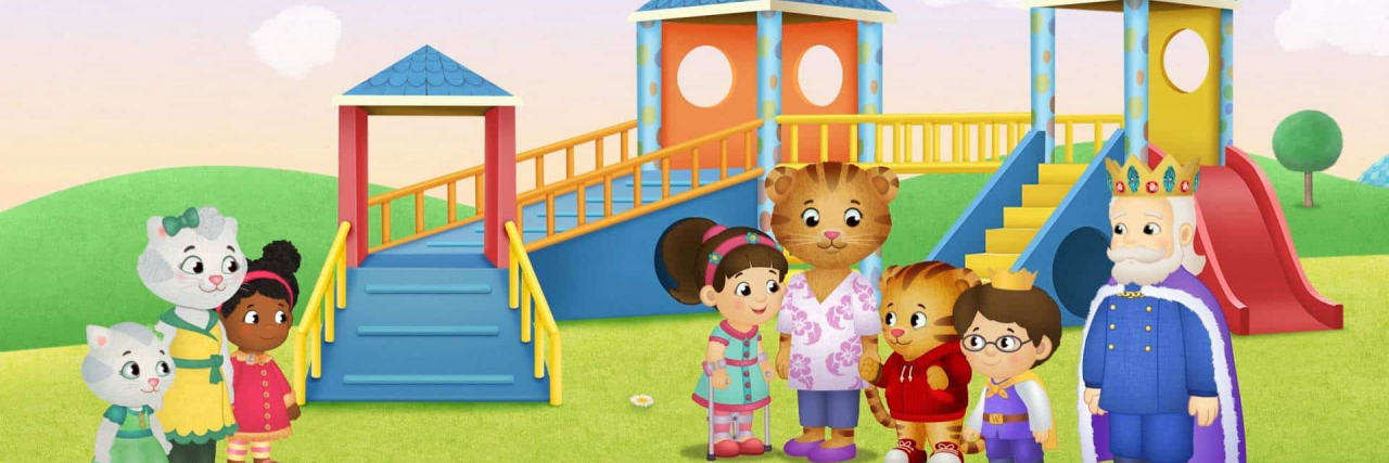 'Daniel Tiger's Neighborhood' Season 6 Episode Showcases Accessibility and Inclusivity Characters from from "Daniel Tiger's Neighborhood" standing near the new ramp on the playground