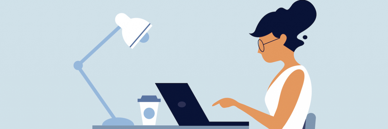 How It Feels to Finally Be Recognized as a Disabled Person Illustration of woman in wheelchair working at desk on laptop