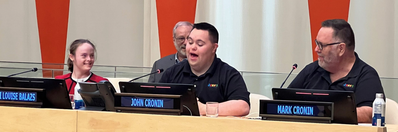 Entrepreneur and Self-Advocate With Down Syndrome Speaks at United Nations John Cronin speaking at the United Nations