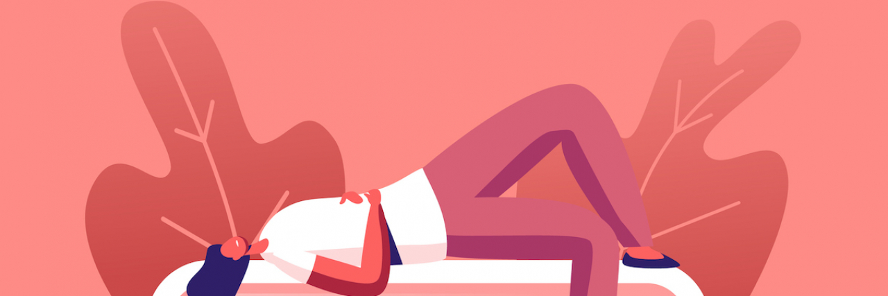 How to Manage Fatigue With ADHD Illustration of woman laying on oversize battery that