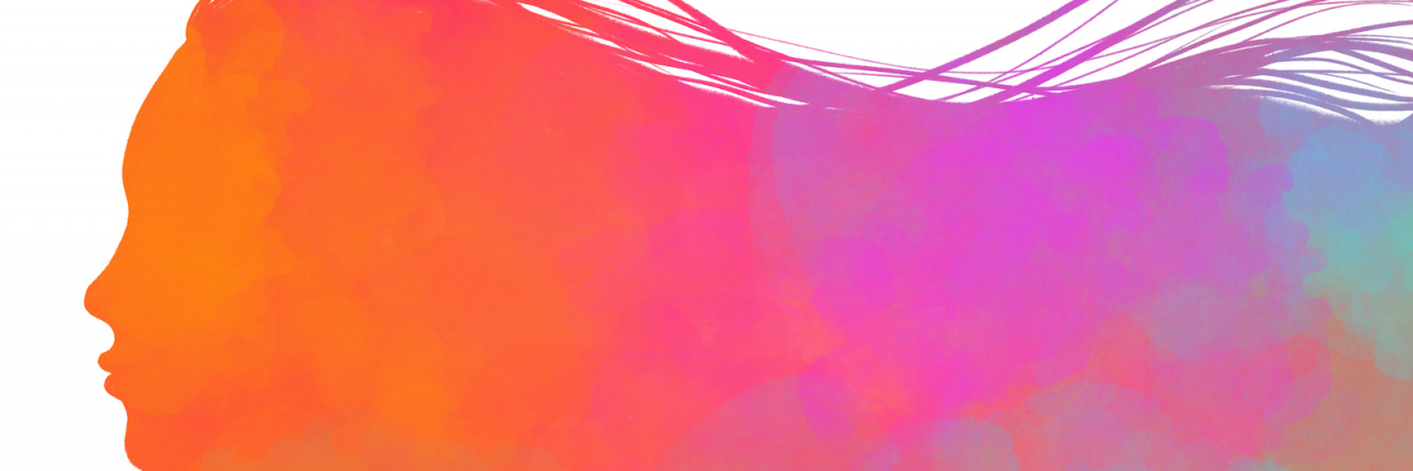 Can You Have ADHD and Depression at the Same Time? hand drawn abstract multicolor silhouette profile of woman with flying hair