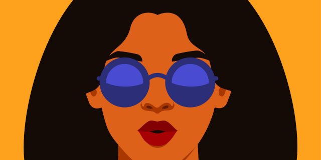 Illustration of Black woman in sunglasses