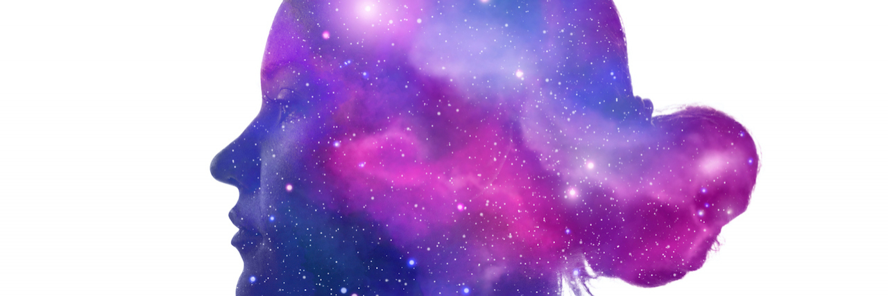 What Triggers Epilepsy: Causes and Risk Factors Double exposure of woman with cosmos, on white background.