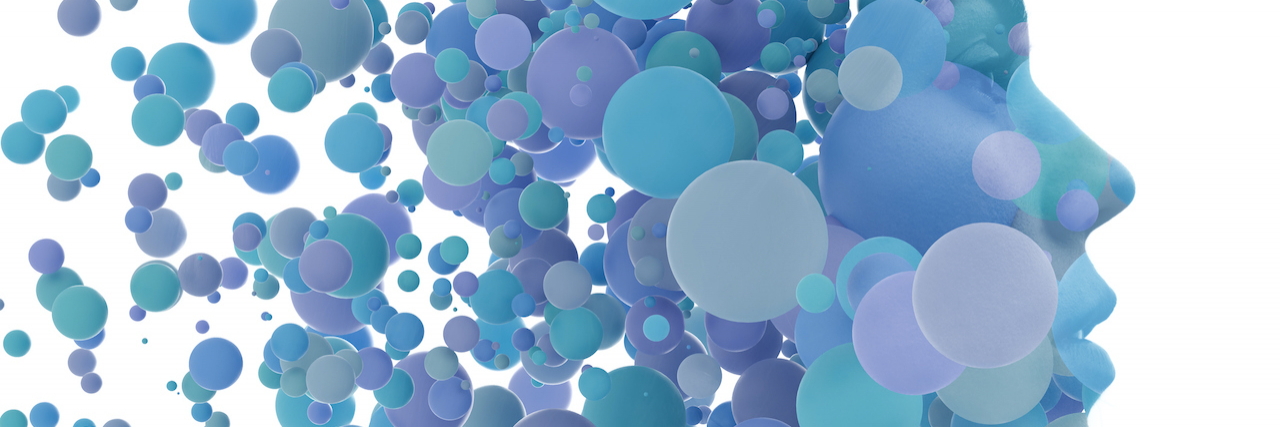 Is Epilepsy an Autoimmune Disease? A profile portrait combined with blue 3d spheres