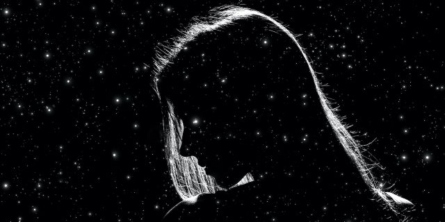 What Does a Seizure Feel Like? Silhouette and double exposure of woman and backdrop of starry sky