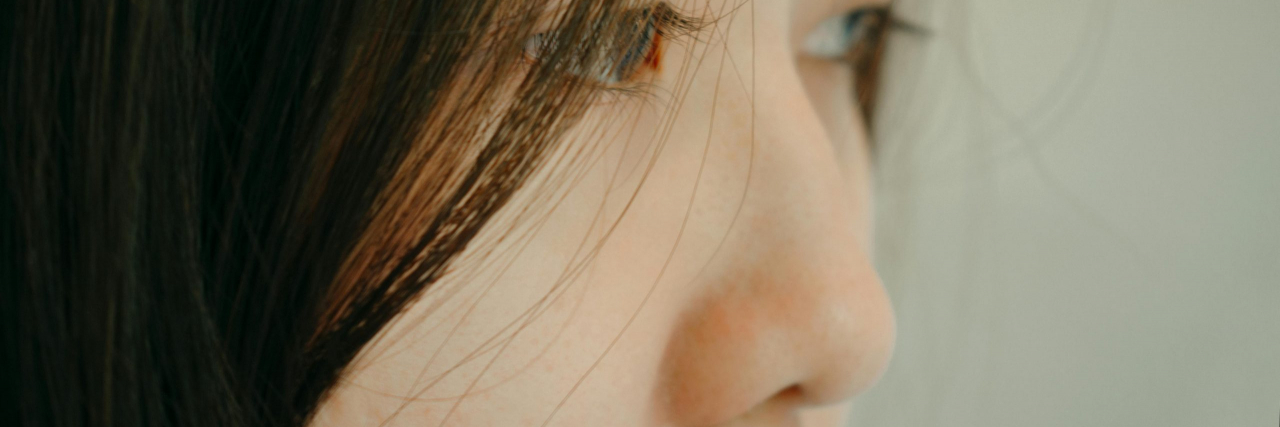 close up of someone's nose