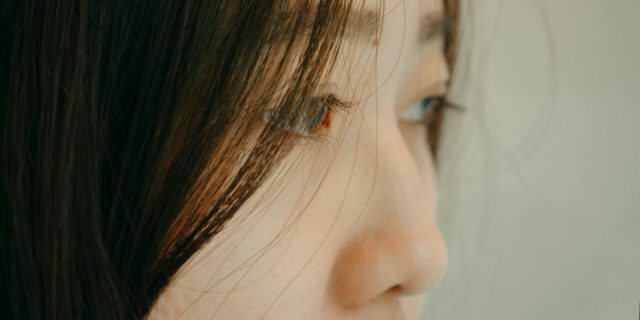 close up of someone's nose