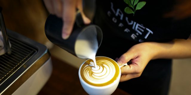 pouring coffee