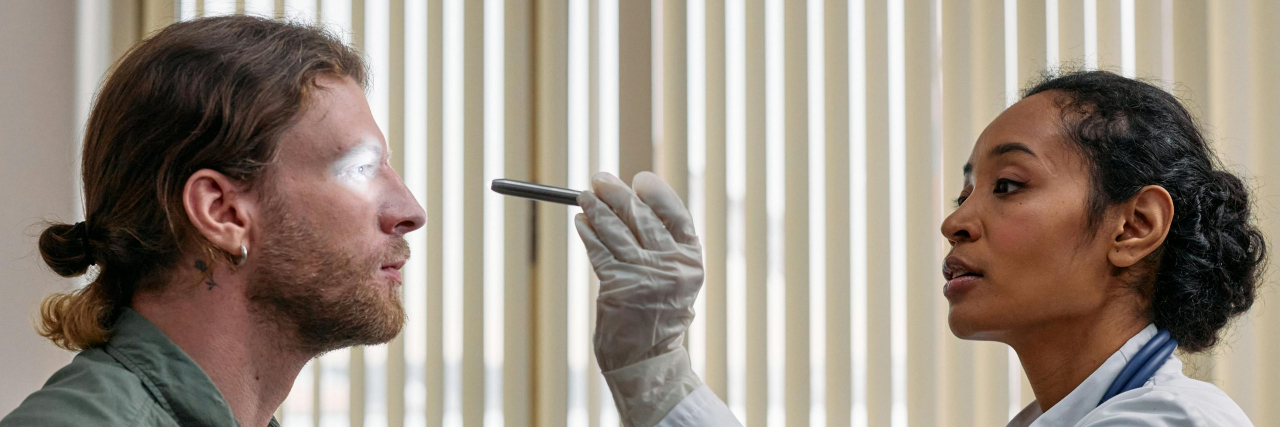 person getting their eyes checked