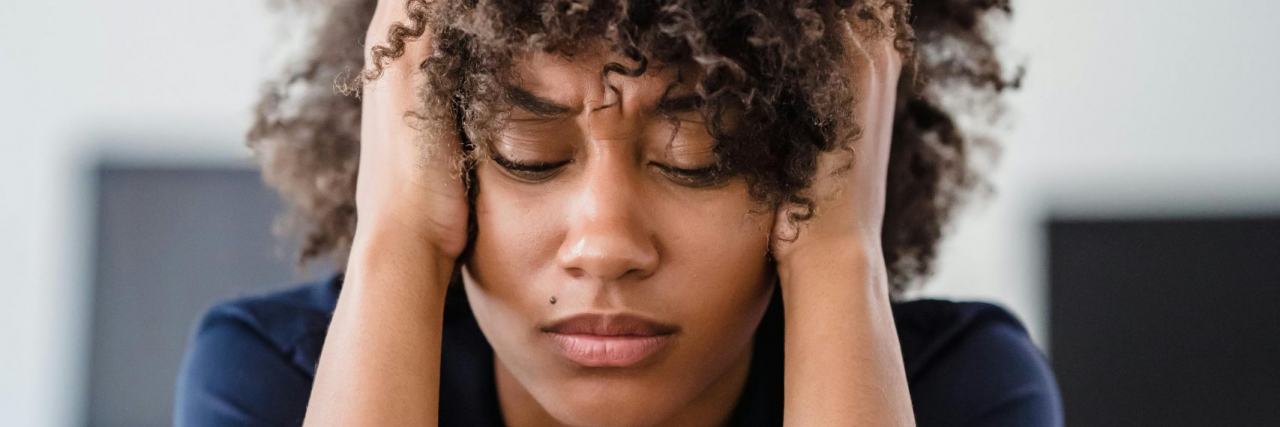 person with migraine