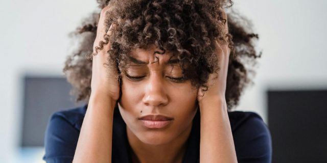 person with migraine