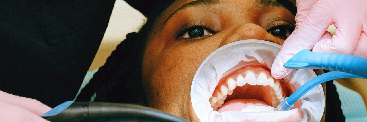 person at the dentist