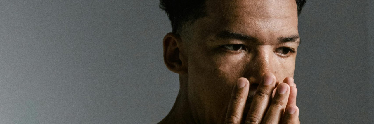 man looking concerned