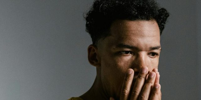 man looking concerned