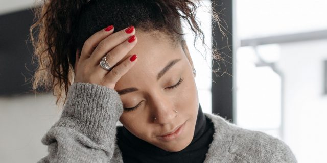 woman with headache